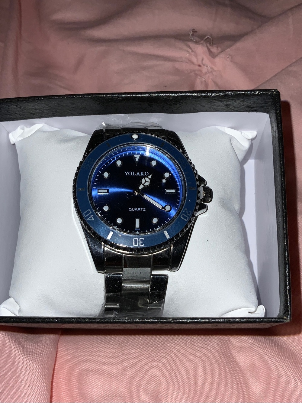 Men's Blue Stainless Steel Quartz Watch